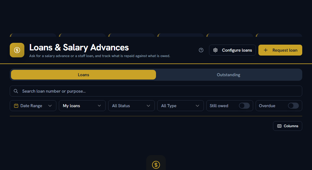 Loans & Salary Advances — the schedule, what is repaid and what is outstanding